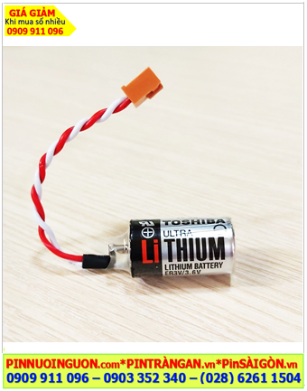 Pin Toshiba ER3V (Zắc nâu Omron), Pin nuôi nguồn Toshiba ER3V lithium 3.6v 1/2AA 1000mAh chính hãng_Xuất xứ Nhật 
